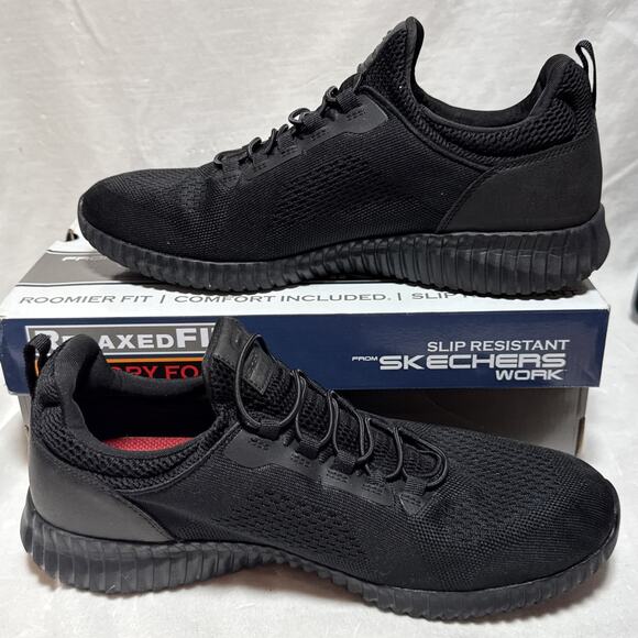 Mens Skechers Shoes Work RF Cessnock SR Slip On Black Sz 13 Relaxed Fit main image 4